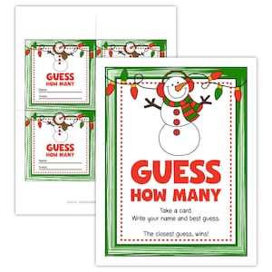 Guess How Many Snowballs Christmas Party Game Printable • Guess How Many Game • Guessing Game • Christmas Activity • Fun Christmas Game