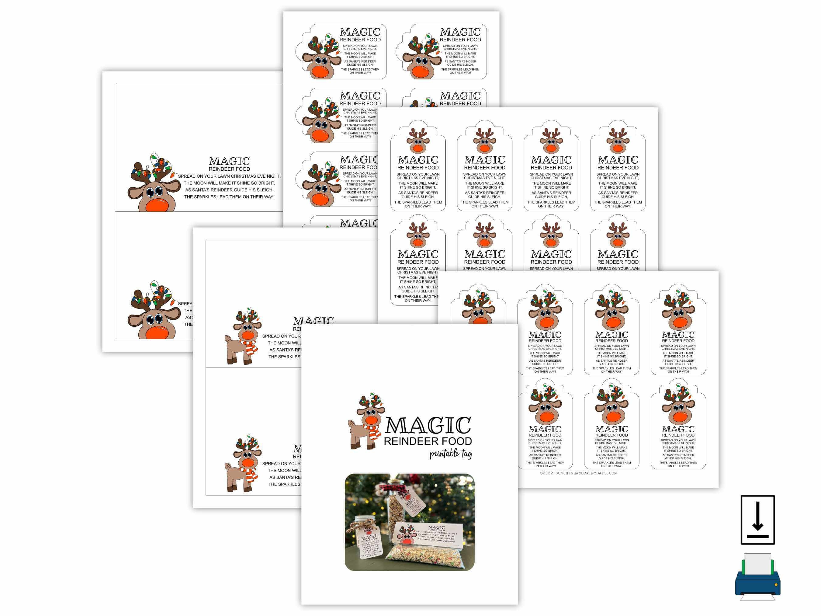 Magic Reindeer Food Tags Printable • Magic Reindeer Food Label • Print ...