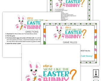 Who Is Most Like The Easter Bunny Game For Easter • Easter Game • Easter Activity • Printable Easter Party Game For Adults and Kids