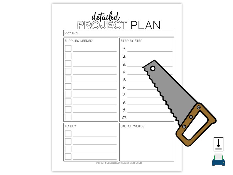 Project Property Project Printable Home Project Planner Printable • Home Renovation Planner • Home ...
