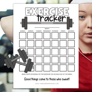 Exercise Tracker • Daily Exercise Log • Workout Tracker • Activity Tracker • Fitness Log • Printable Workout Journal • Workout Log