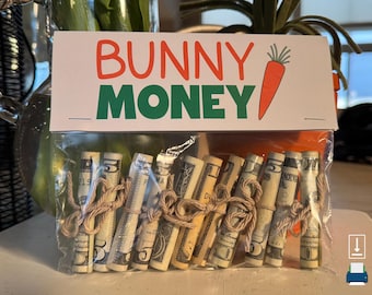 Easter Bunny Money Holder Printables • Easter Money Bunny Tag • Teen Easter Gift Idea • Easter Money Holder • Easter Basket Gift • Cash Gift