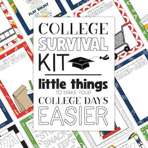 Druckbares College Survival Kit Buch • Druckbares College Geschenkkartenbuch • Abitur Geschenk • Druckbares Abitur Geschenkkartenbuch