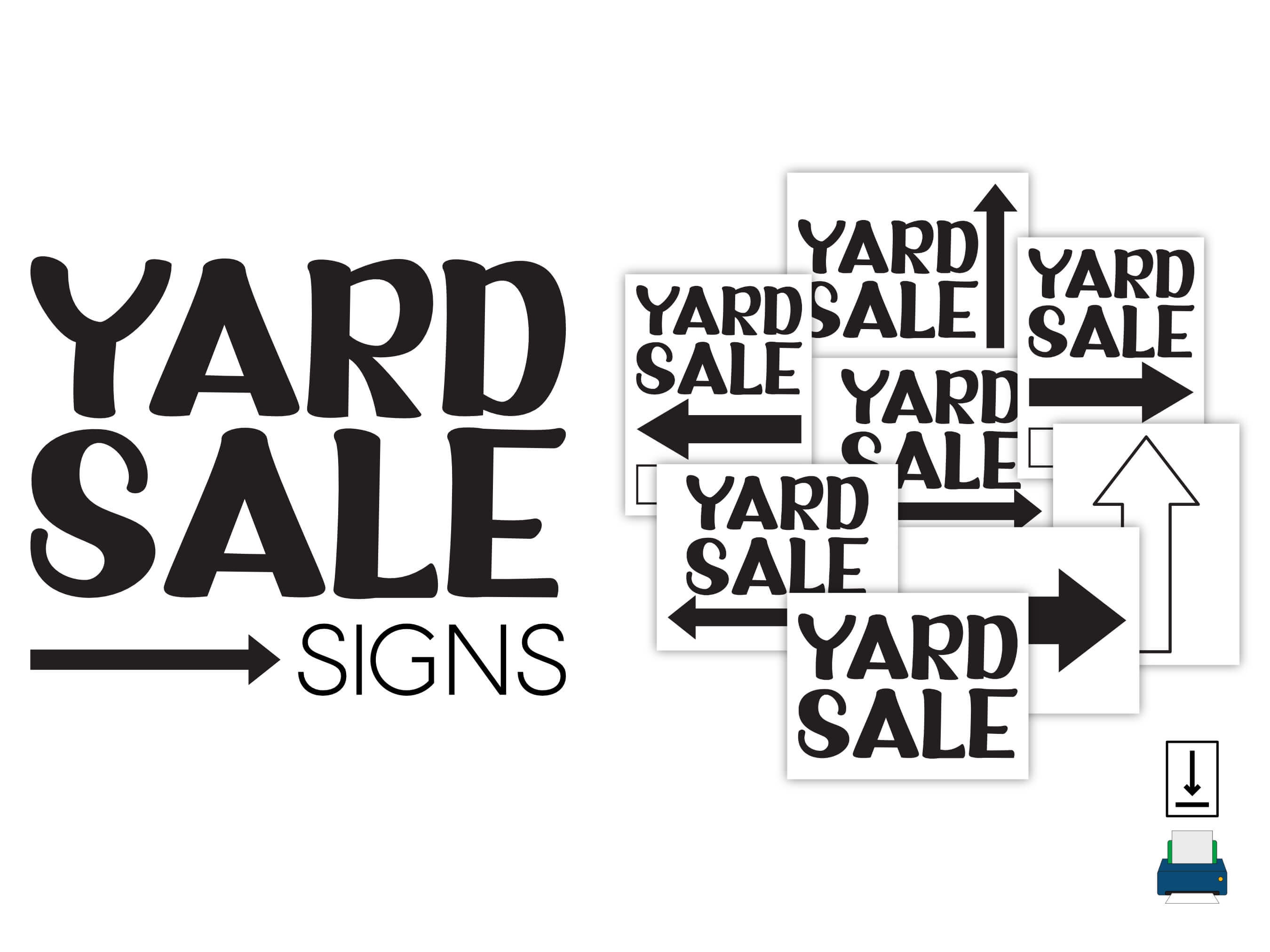 Printable Yard Sale Signs Yard Sale Signs You Can Print at Etsy