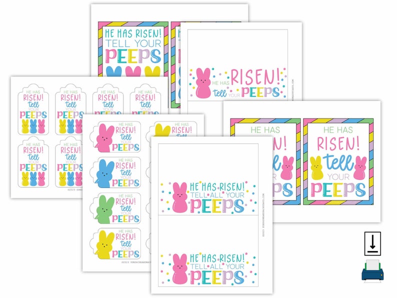 Printable He Has Risen Tell Your Peeps Tags Easter Peeps Easter Treat