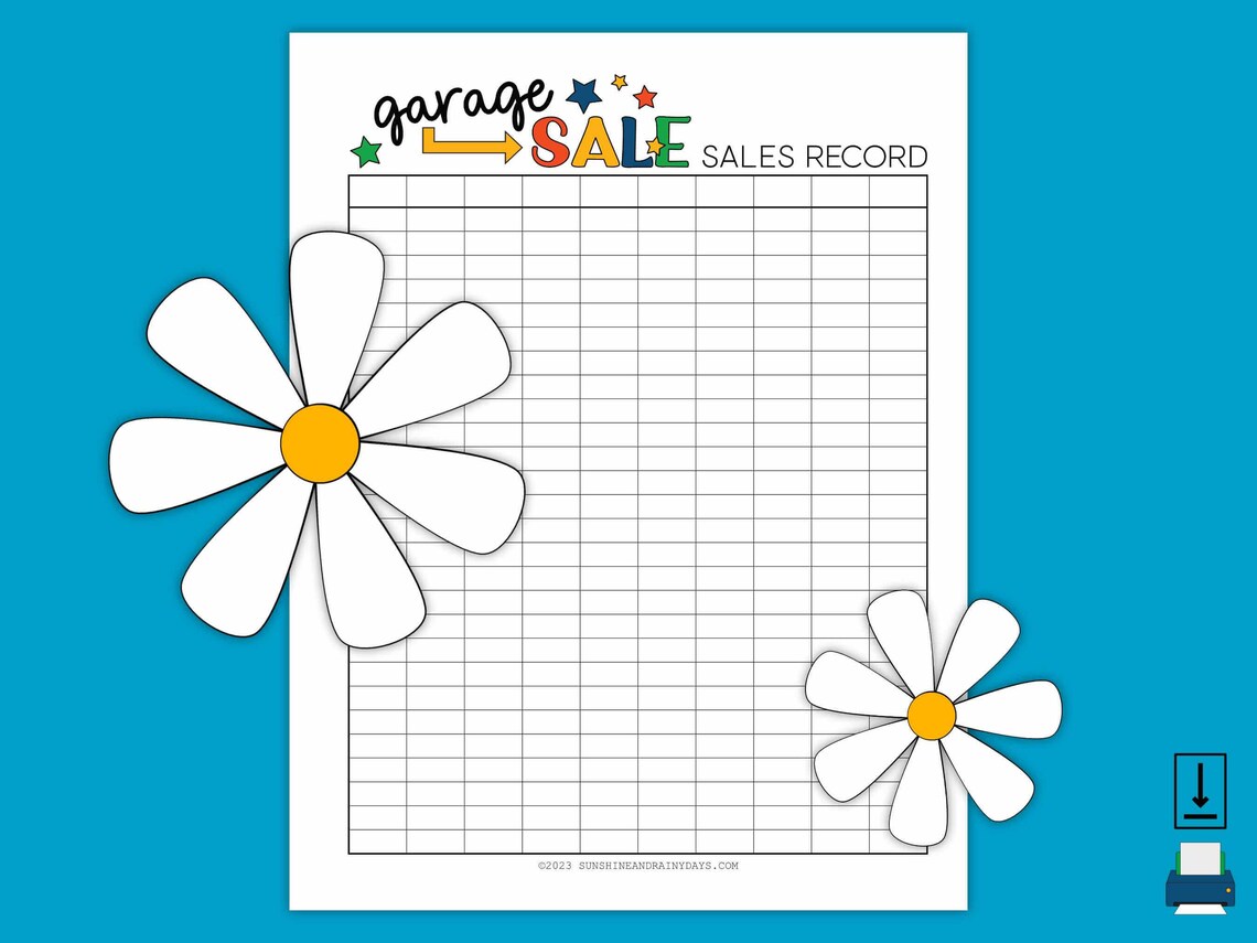 Printable Garage Sale Planner Garage Sale Checklist Sales Etsy