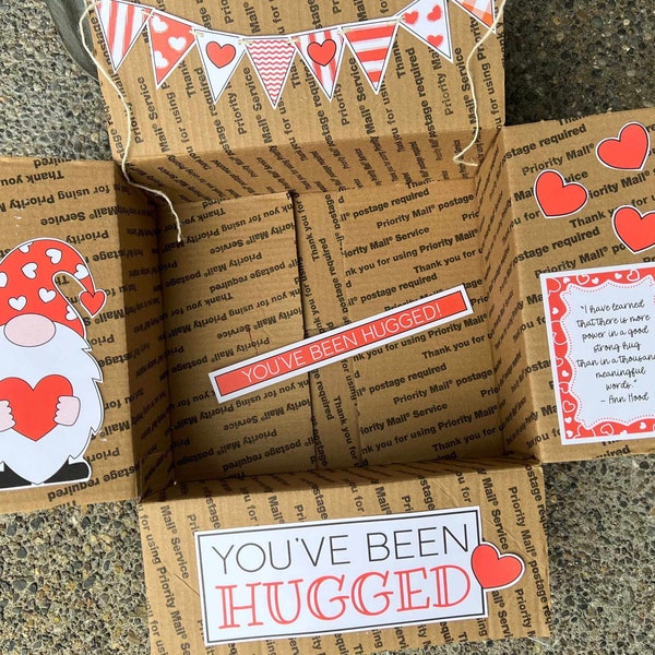 You've Been Hugged Care Package Printables • You've Been Hugged Box For College Students • College Care Package • Printable Box Decor