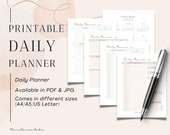 Daily Planner | Daily Printable, Daily Template, A5 Planner Printable, Printable Letter & A4 and A5, Happy Planner, Instant Download