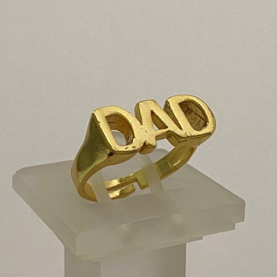 Genuine 14k Yellow Gold Diamond DAD Mens ring 2.89 gr | eBay