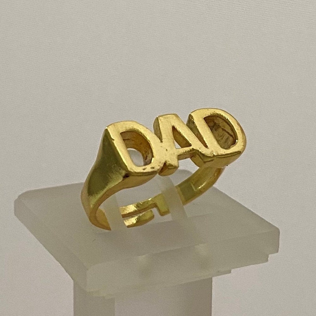 Buy 9ct 9k Yellow Gold Dad Ring Size 7 1/4 O Online in India - Etsy