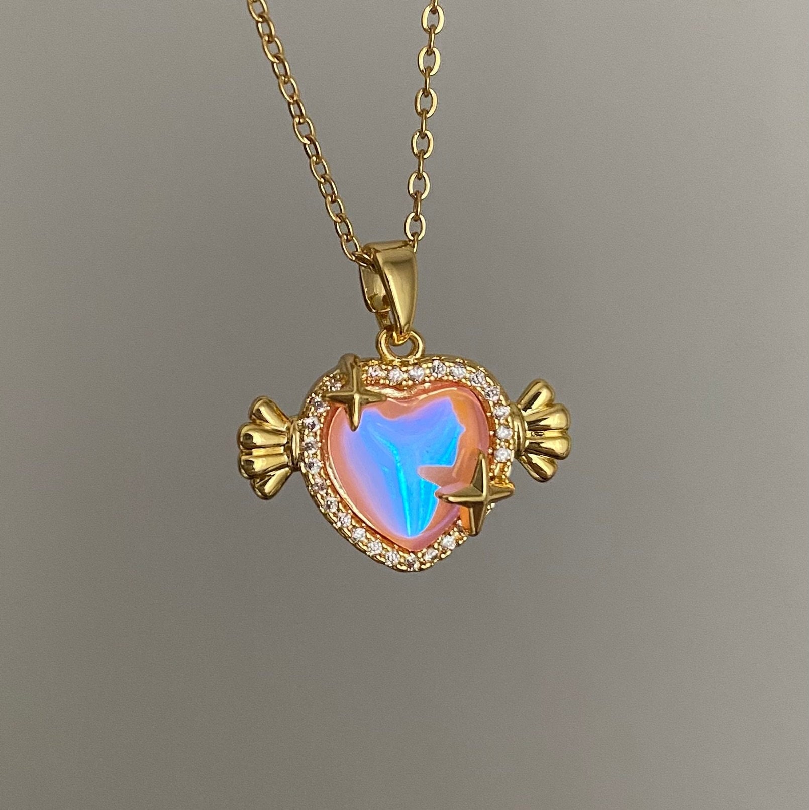 Stainless Steel OT Buckle Heart Necklace Ornament