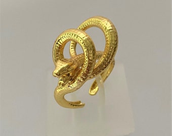 Cobra Ring, 24K Gold Plated, Brass, Adjustable, Fashion Jewelry, Gift For Her, Animal Ring, Snake Jewelry, Serpent Ring, Goth Ring,Gift Ring