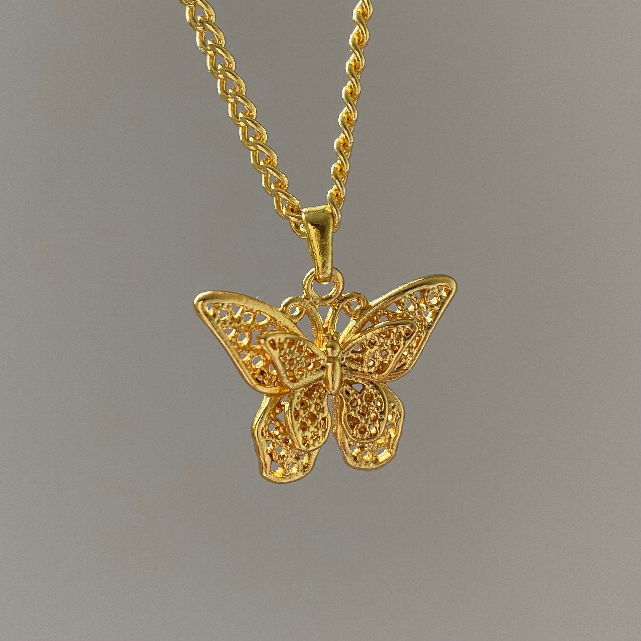 Butterfly Necklace for Women Stainless Steel Butterflies Pendant Necklace  Gold Color Charms Choker Boho Aesthetic Jewelry