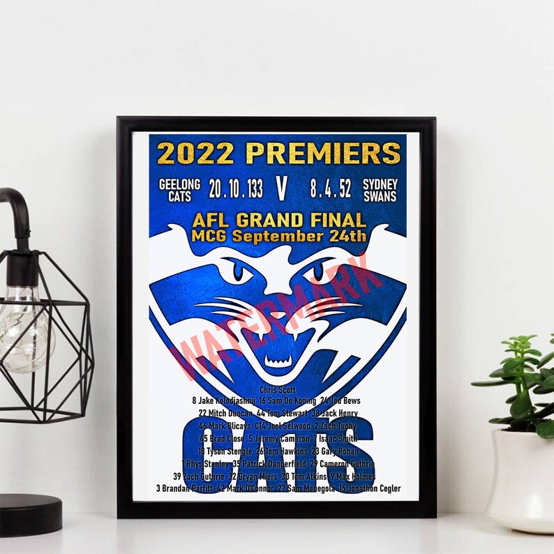 Geelong Cats 2022 AFL Premiership Memorabilia Print Etsy