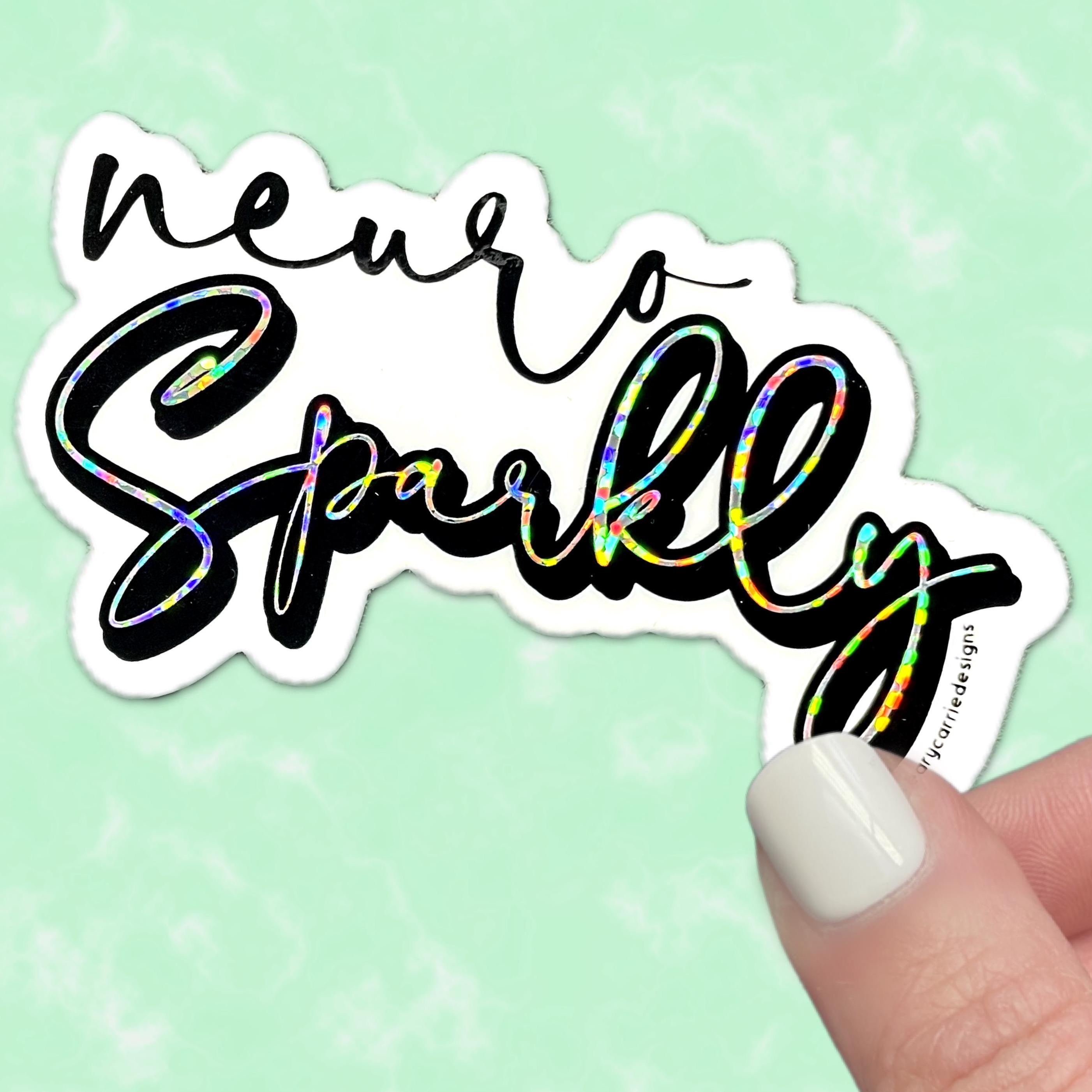 Actually Autistic Sticker Funny Mental Health Gift Neurosparkly Cooler ...