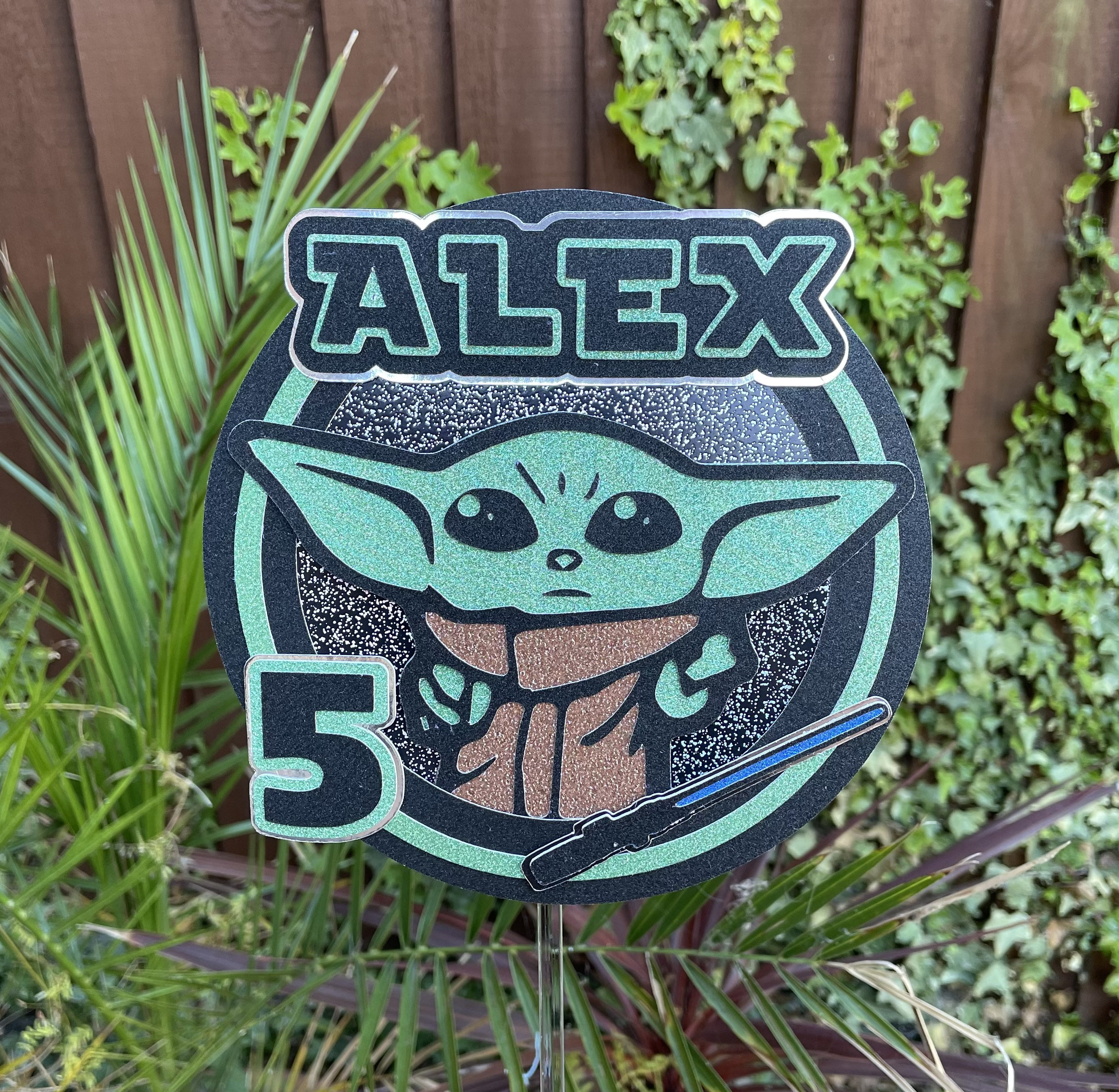 Baby Yoda Personalised Cake Topper Star Wars Cake Etsy Australia