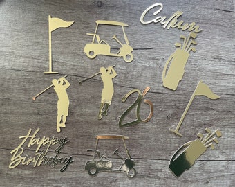 Golf themed cupcake toppers, golf themed cake decorations x 11