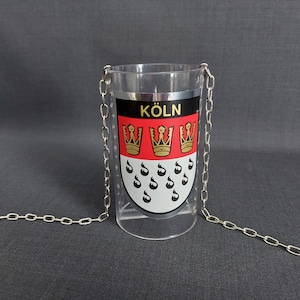 ケルシュ グラス ホルダーと 250 ml ケルシュ グラス 2 個 ケルン ビールの天使_アクリル_ケルンの紋章