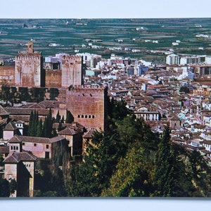 Postcard_Panorama_Alhambra_Cityscape_Granada_Spain_Undescribe_80s