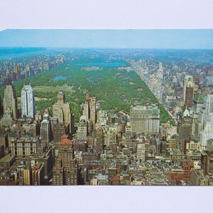 New York City Central Park et Upper Manhattan carte postale vintage vierge