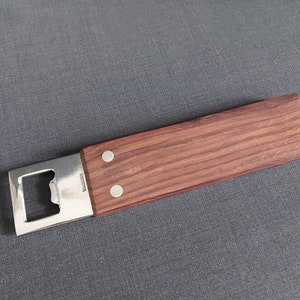 Flessenopener, doppenopener, palissander, roestvrij staal, Scandinavisch, vintage