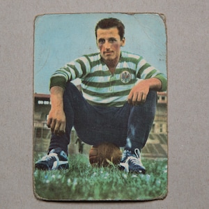 Sztani Istvan, final of the German championship, 1959, Eintracht Frankfurt - Kickers Offenbach, Heinerle, football, trading card