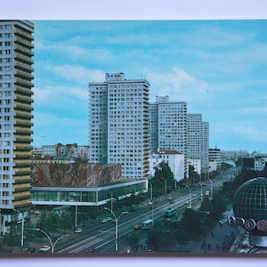 Nuova via Arbat_Paesaggio urbano_Mosca_Unione Sovietica_Architettura_Russia_Cartolina_Non descritta_Come nuova_Vintage_1979