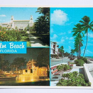 Carte postale vintage de Palm Beach en Floride vierge