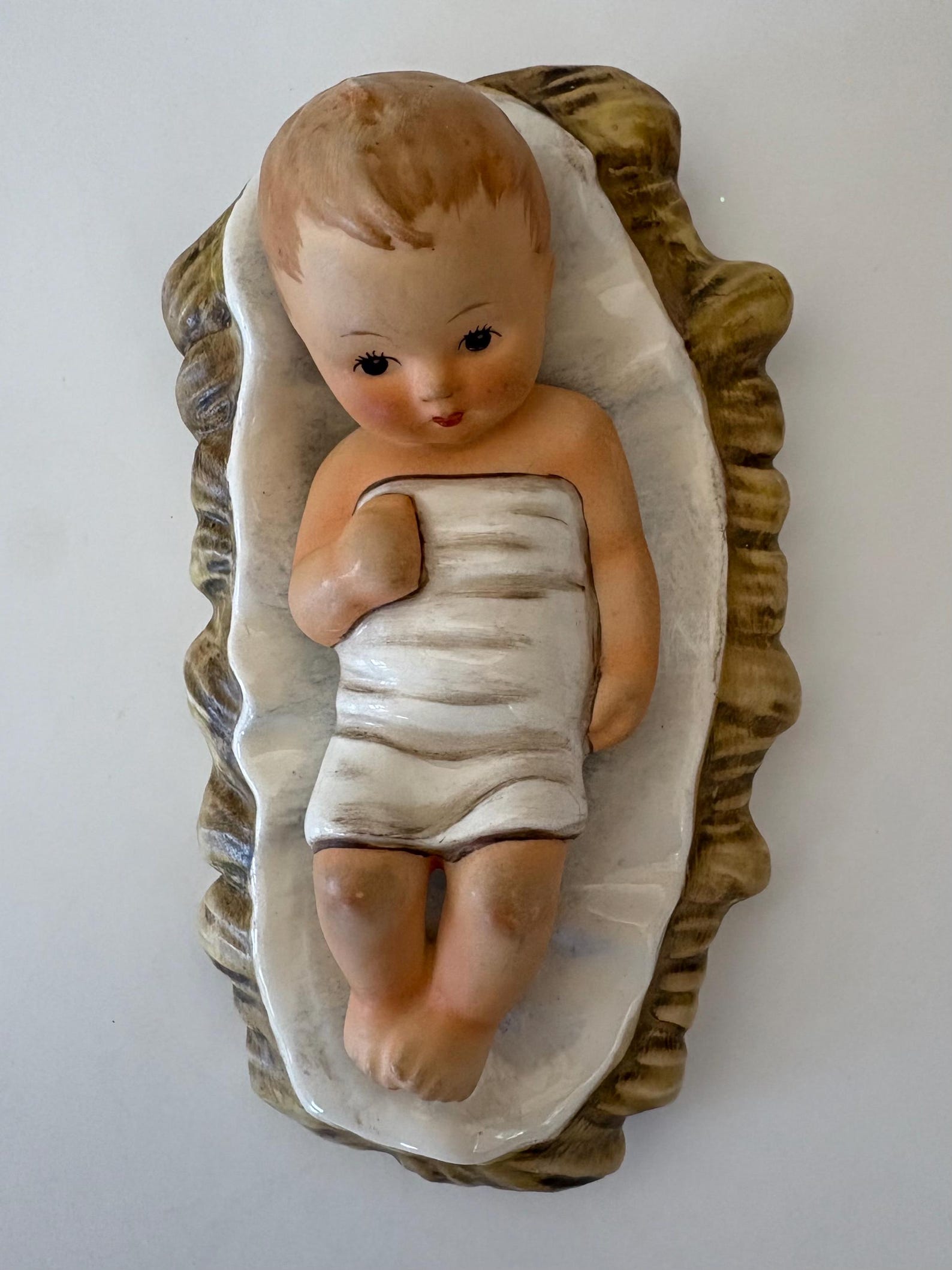 Vintage Goebel Hummel Christ Child Baby Jesus in Manger Figurine 6” Nativity Western Germany