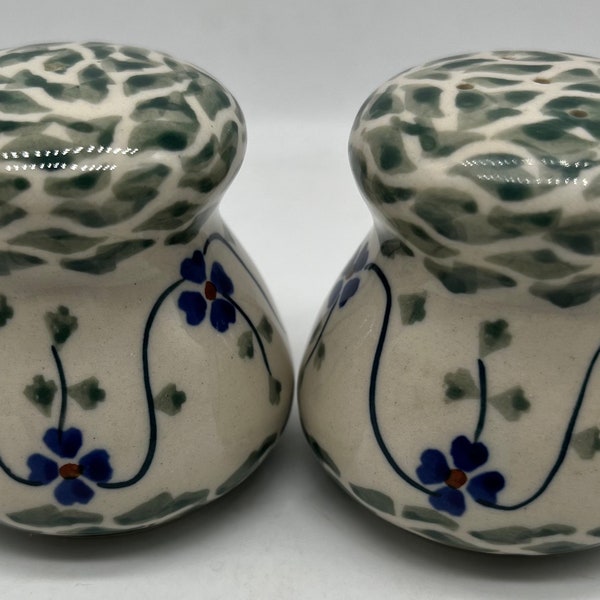 Polish Pottery Salt And Pepper Shakers