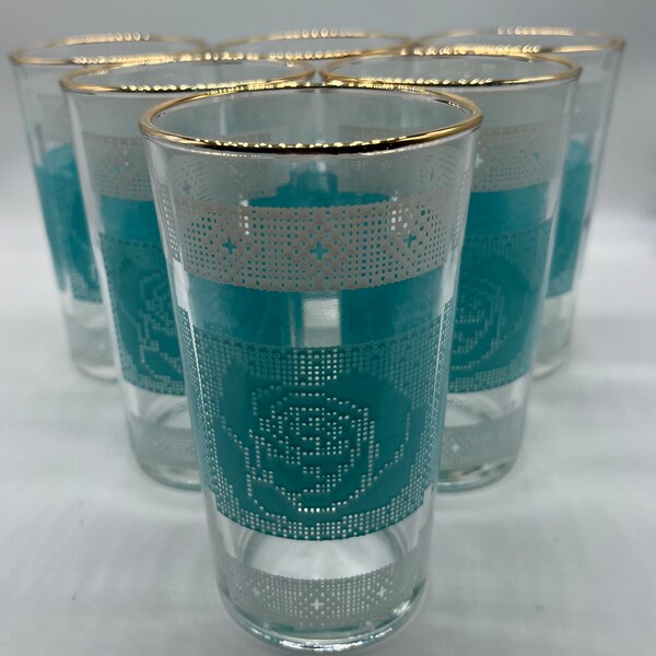 Gold Rim Drinking Glasses Etsy