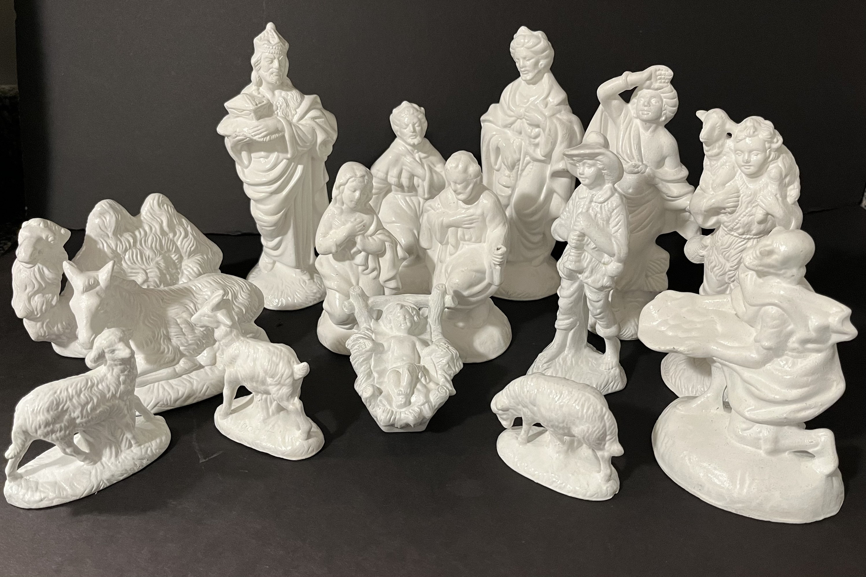 Vintage Atlantic Mold Ceramic Nativity Scene 15 Piece Set Made Etsy