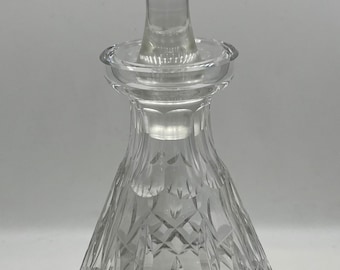 Vintage Waterford Ireland Lismore Crystal Roly Poly Decanter Bottle & Ball Stopper 12” Tall