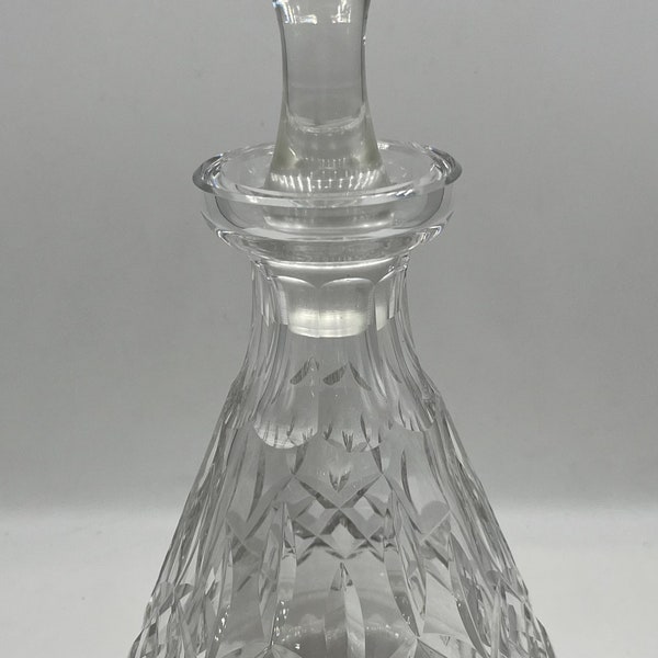 Vintage Waterford Ireland Lismore Crystal Roly Poly Decanter Bottle & Ball Stopper 12” Tall