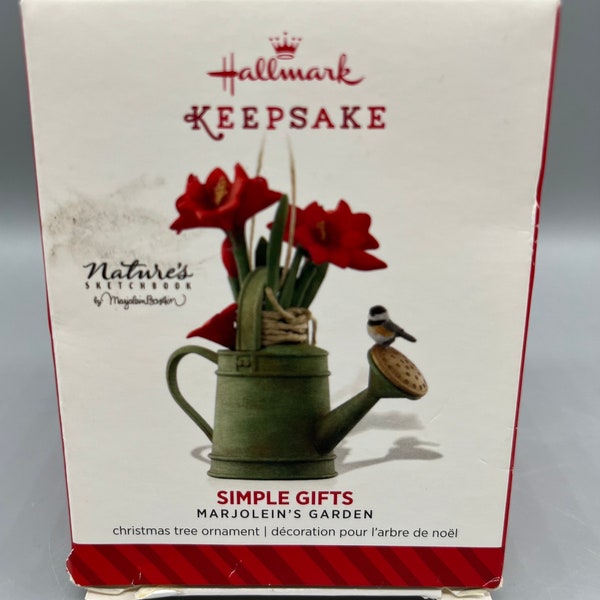 Hallmark Keepsake Simple Gifts Ornament Nature's Sketchbook by Marjolein Bastin Watering Can With Flowers