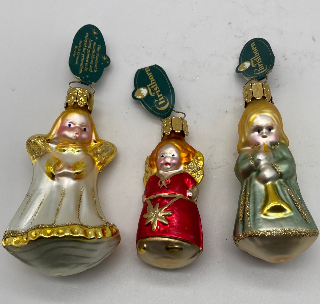 Vintage Christborn Set of 3 Small Angels Christmas Ornaments Etsy