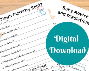 Who Knows Mommy Best? - Mommy Would She Rather? - Baby Advice and Predictions - Baby Shower Game - Printable - Digital Download