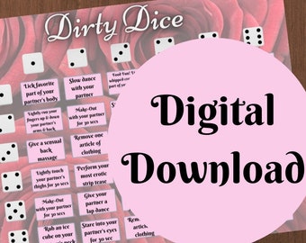 Dirty Dice - Adult Erotic Dice Game for Couples - Adults Only - Instructions Included - Digital Download - Available right after purchase