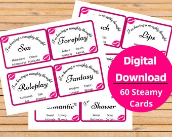 Naughty Thoughts Card Game - For Adults Only - Erotic Taboo-Style Game - 60 Cards plus Bonus Blank Card for your Naughty Thoughts