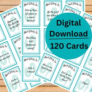 Most Likely To...Adult Card Game - Fun Party Game - 120 Cards and 15 Penalty Cards - Includes Instructions - Available Immediately