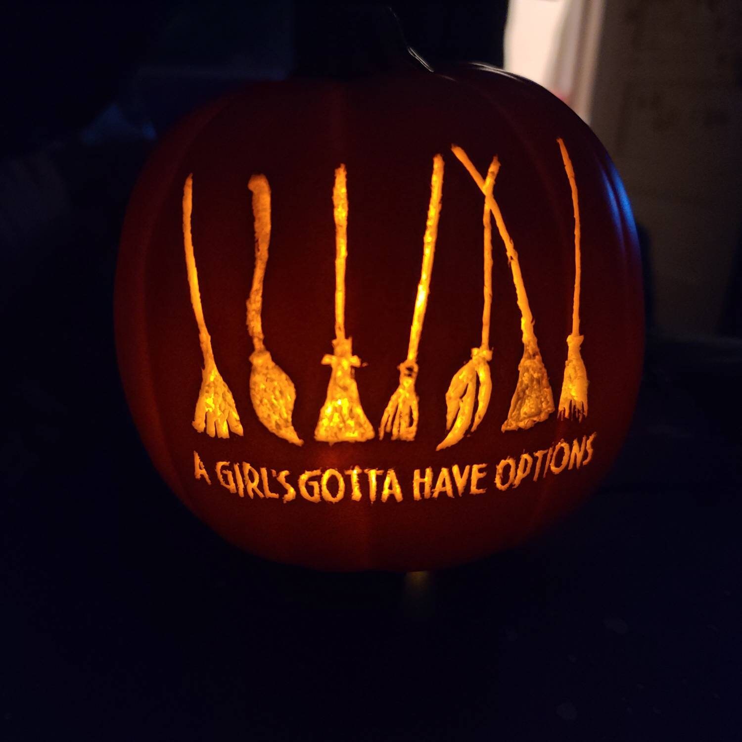 Carved 6.5" Foam Pumpkin, Hocus Pocus Cat, A Girl's Gotta Have Options ...