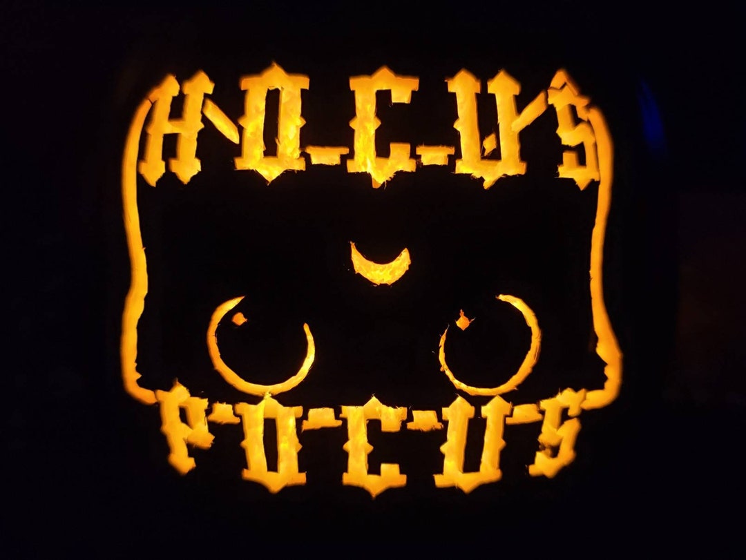 Carved 13" Foam Pumpkin, Hocus Pocus Cat, Black Cat, Hocus Pocus ...
