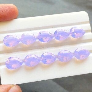 Cuarzo lavanda seleccionado de 10 x 14 mm con forma de pera facetada, piedra preciosa suelta de cuarzo lavanda, piedra preciosa rara para la fabricación de joyas, anillos y colgantes,