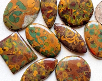 Natural Fruit Jasper Cabochon Wholesale Lot By Weight With Different Shapes And Sizes Used For Jewelry Making