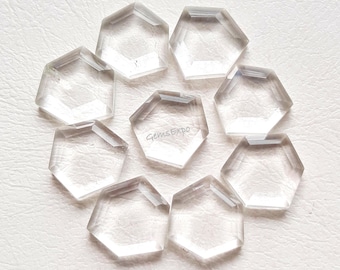 Clear Quartz Fancy Cut Trillion Shape With Flat Back Gemstone 8 Pieces Lot | Size : 12 MM |AAA+ Natural Clear Quartz Used For Jewelry Making