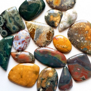 Natural Ocean Jasper, Wholesale Lot Cabochon By Weight With Different Shapes And Sizes Used For Jewelry Making