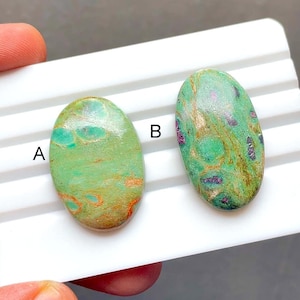 Ruby Fuchsite Cabochon Loose Gemstone For Handmade Jewelry, AAA+ Ruby Fuchsite Cabochon For Jewelry Making And Wire Wrap - 47174-47175