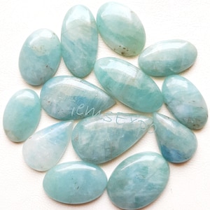 Natural Aquamarine Cabochon Wholesale Lot | AAA+ Natural Aquamarine By Weight With Different Shapes And Sizes Used For Jewelry Making