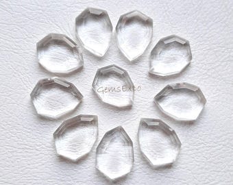 Clear Quartz Fancy Cut Pear Shape With Flat Back Gemstone 10 Pieces Lot | Size : 10X14 MM | AAA+ Clear Quartz Used For Jewelry Making