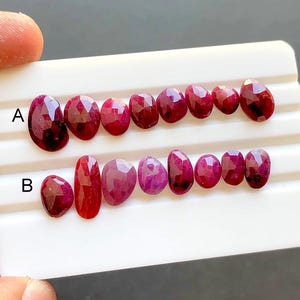 100% Natural Ruby Rose Cut Loose Gemstone Flat Back For Jewelry Making, Ring, Pendant, Birthstone Ruby For Wire Wrapped Jewelry- 51218-51219